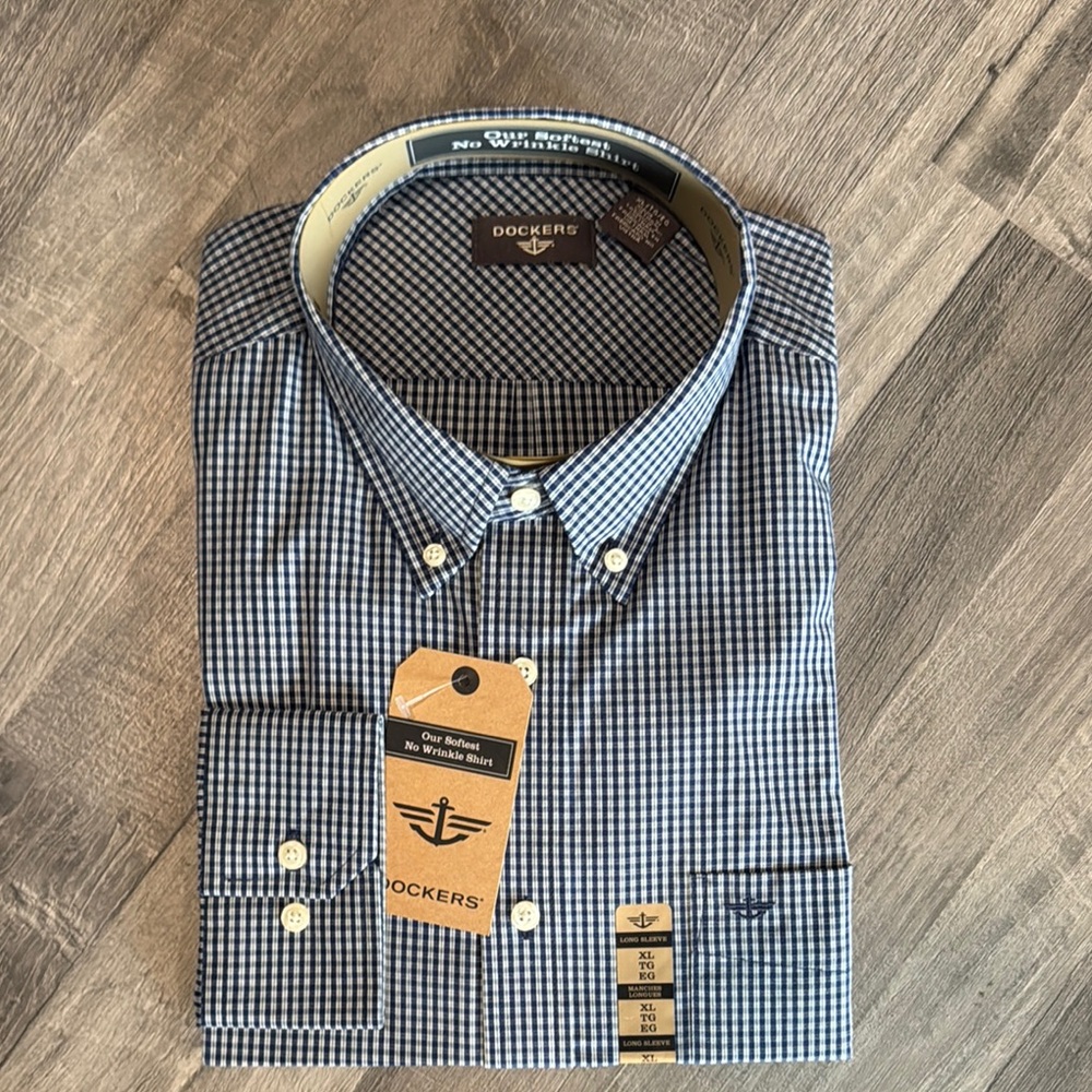 Dockers Blue Casual Button‎ Down Shirt